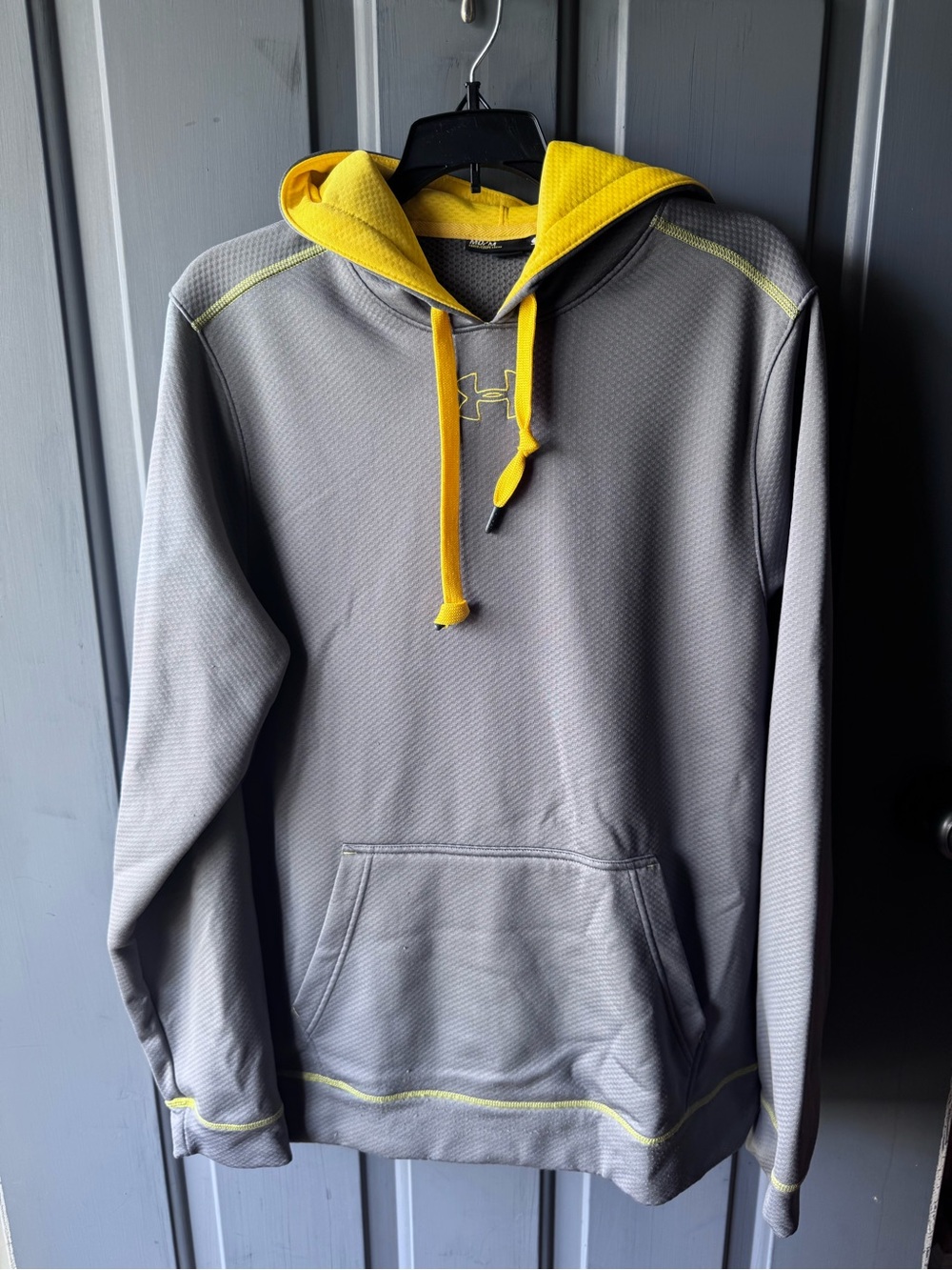 Under Armour Gray Pullover Hoodie with Yellow Trim